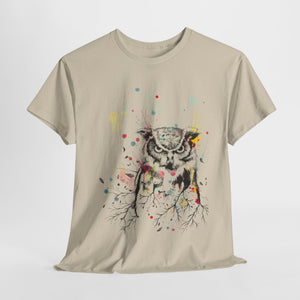 Owl Watercolor Unisex Heavy Cotton Tee