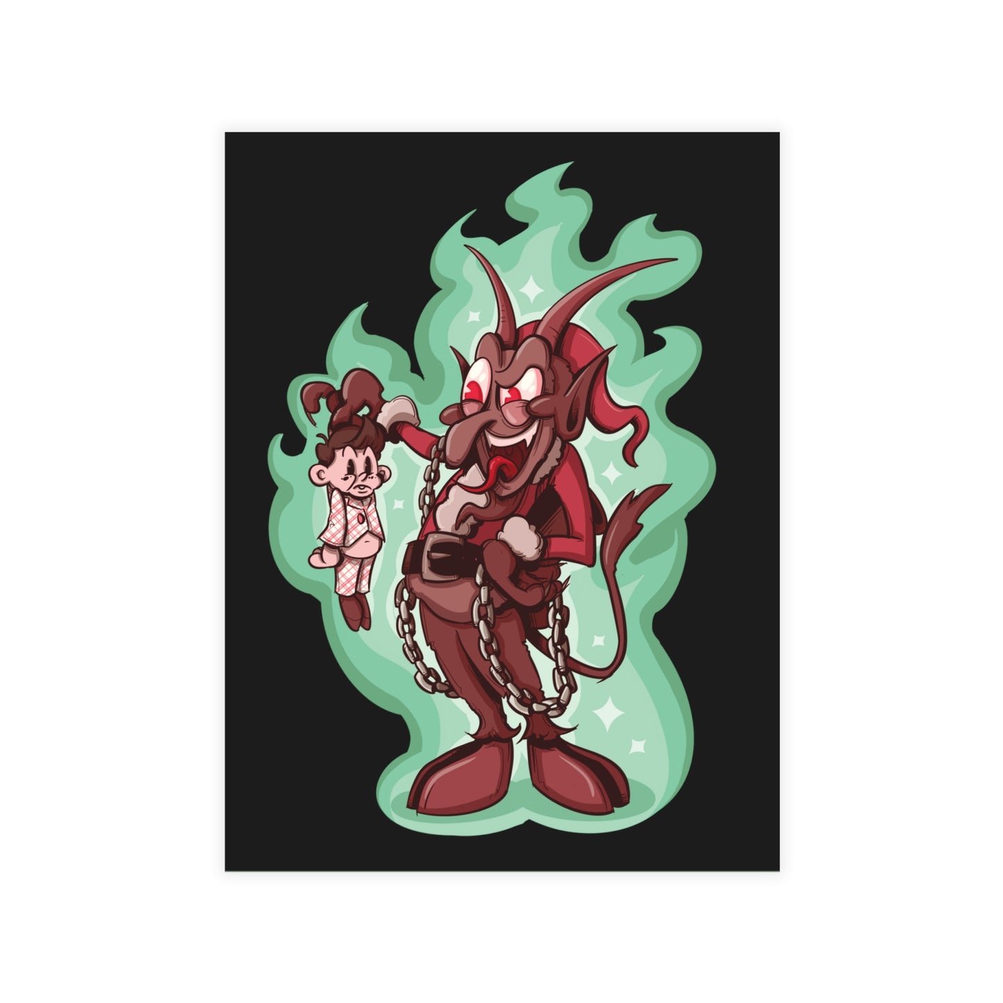 Rubber Hose Krampus Greeting Card Bundles (10, 30, 50 pcs)