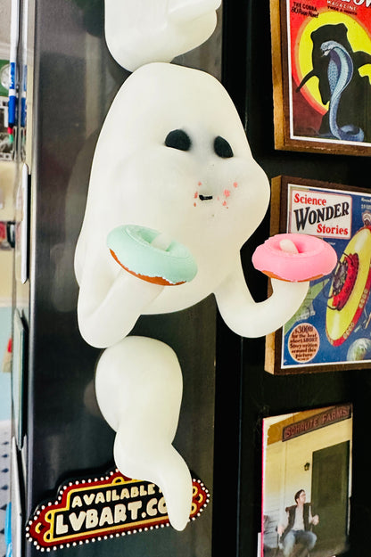 Fridge Frights Glow 3D Print Fridge Magnets (Coffee & Donuts Ghost)