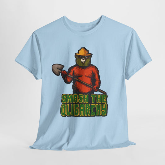 Smash The Oligarchy Bear Unisex Heavy Cotton Tee