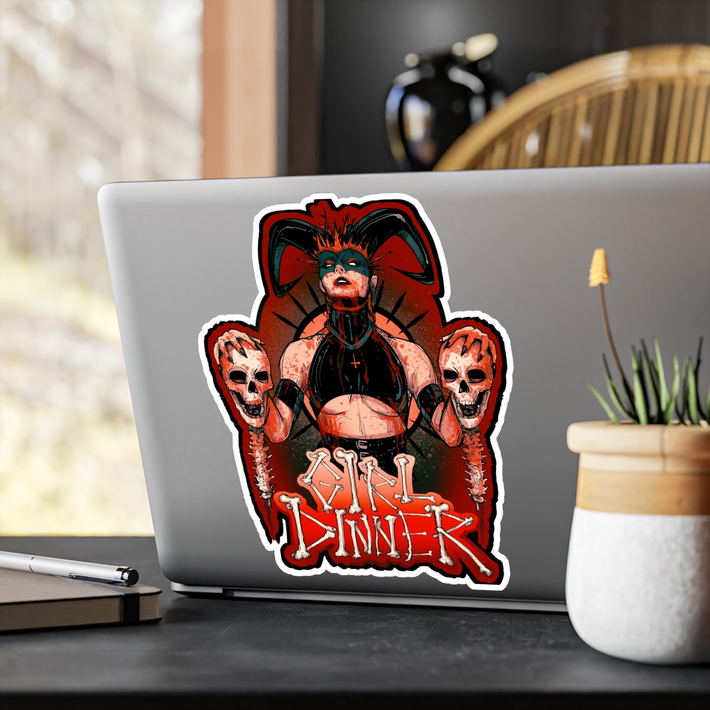 Girl Dinner Kiss-Cut Vinyl Decal
