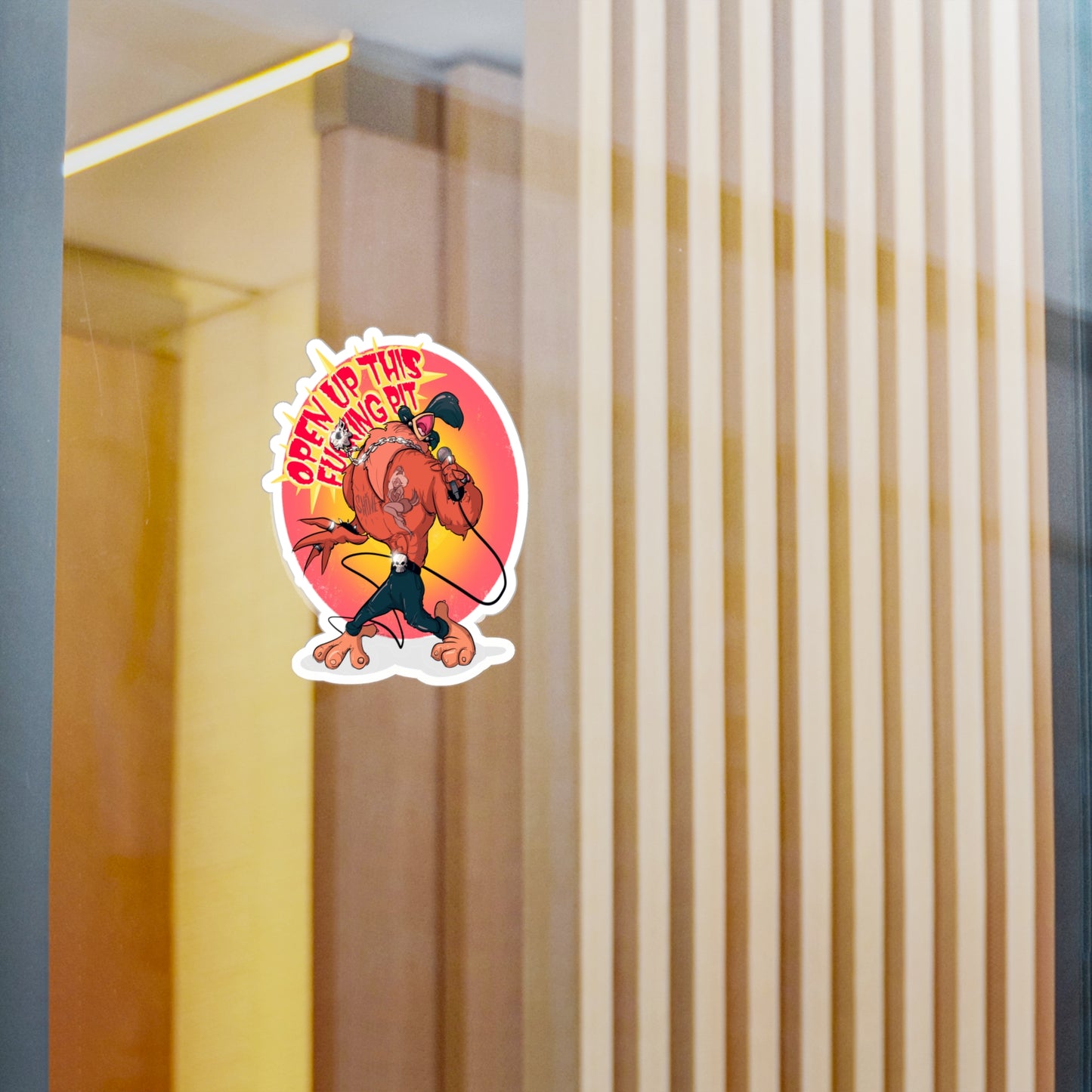 Metal Rooster Kiss-Cut Vinyl Decal