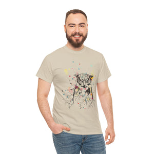 Owl Watercolor Unisex Heavy Cotton Tee