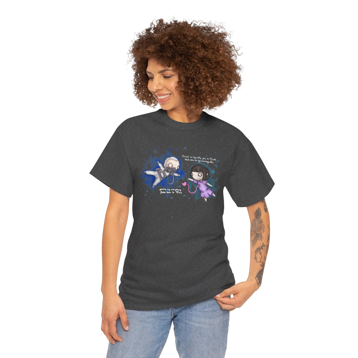 From Here To Mars (White Text) Unisex Heavy Cotton Tee