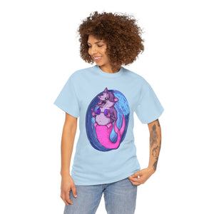 Mermaid Opossum Unisex Heavy Cotton Tee