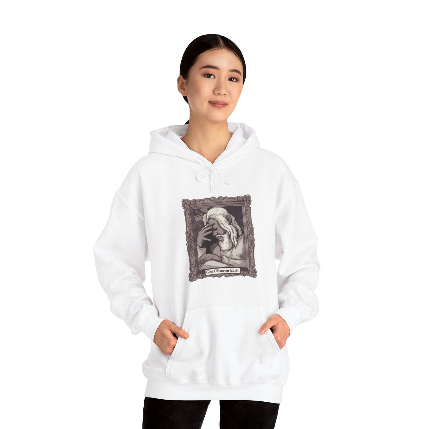 God Observes Earth Unisex Heavy Blend Hooded Sweatshirt