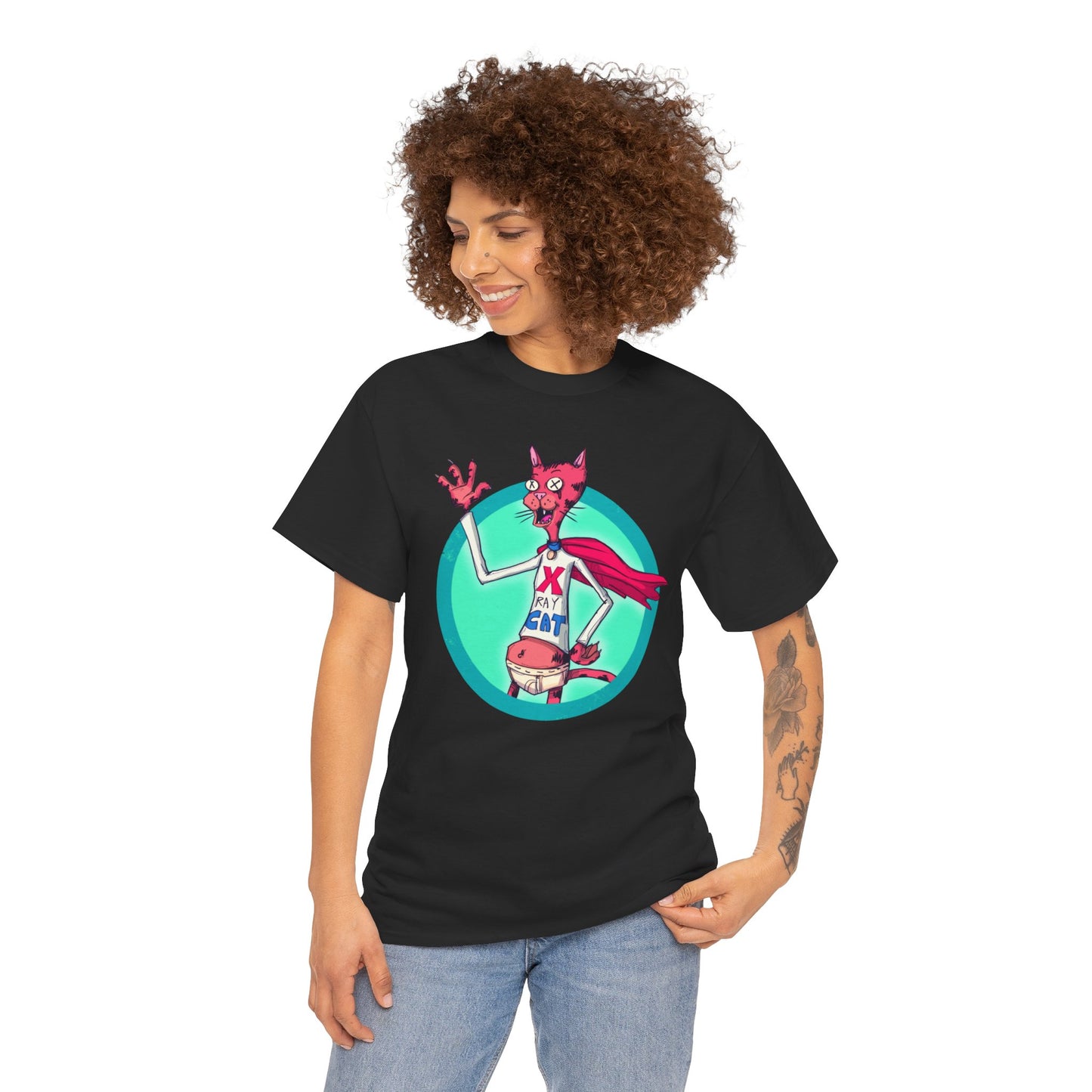 X-Ray Cat Unisex Heavy Cotton Tee