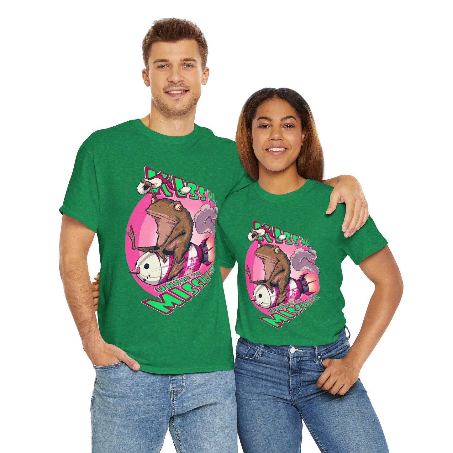 Kiss Me Under The Missile Toad Unisex Heavy Cotton Tee