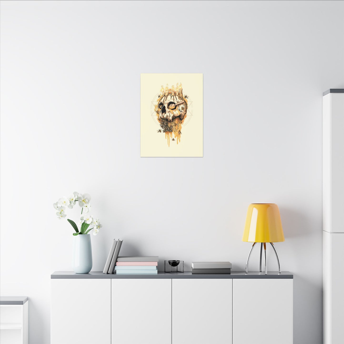 Elemental Skull Honeycore Matte Canvas Stretched