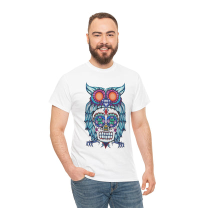 Sugar Skull Owl Unisex Heavy Cotton Tee