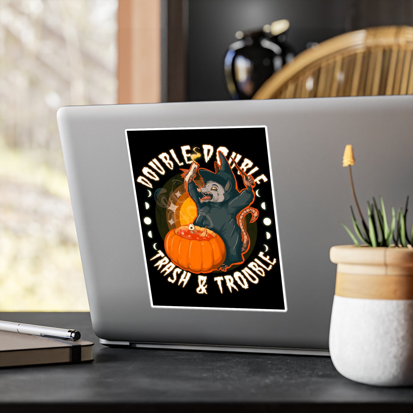 Opossum Witch Kiss-Cut Vinyl Decal