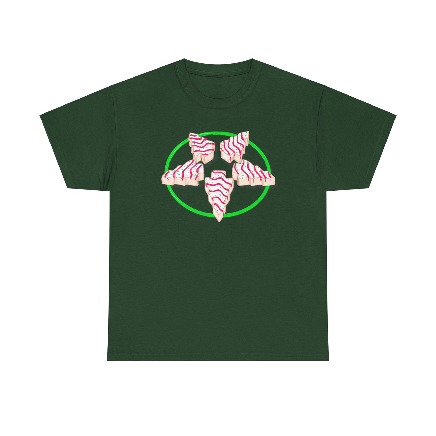 Christmas Tree Pentagram Cake Unisex Heavy Cotton Tee