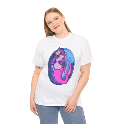 Mermaid Opossum Unisex Heavy Cotton Tee
