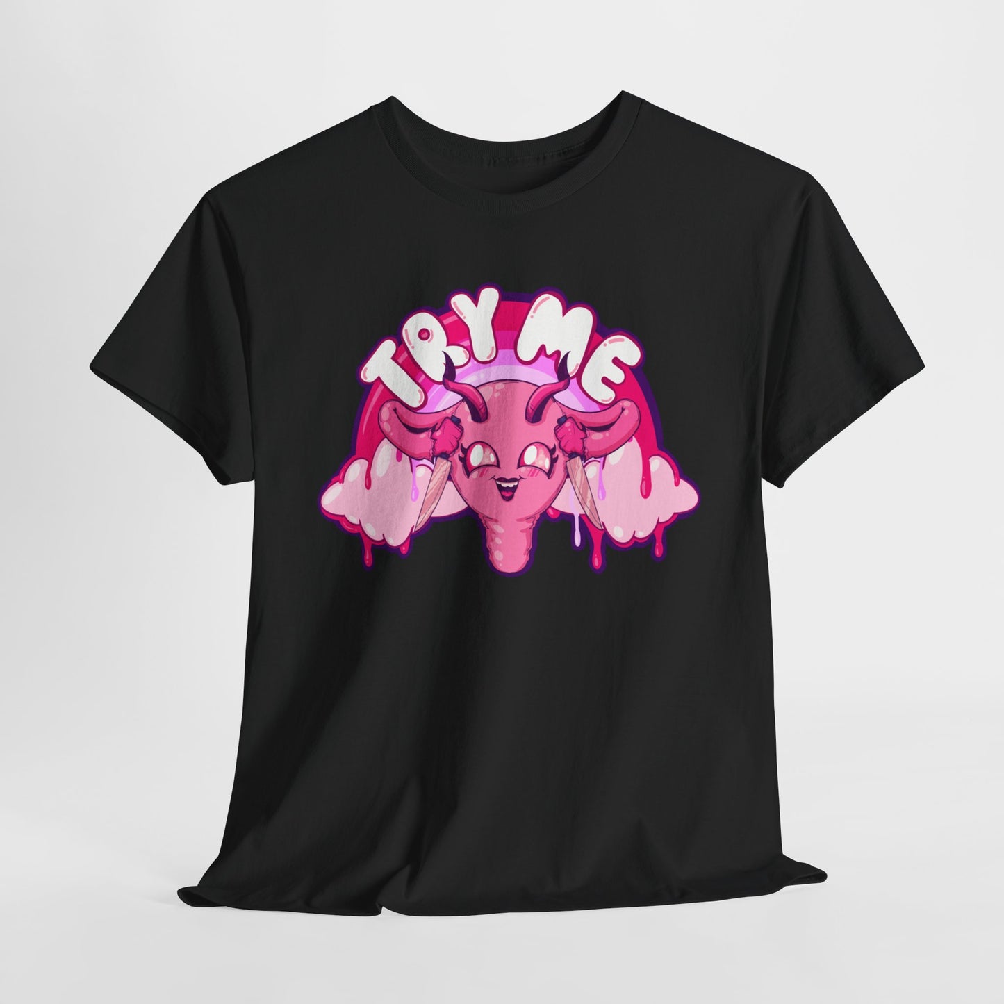 Try Me Uterus Unisex Heavy Cotton Tee