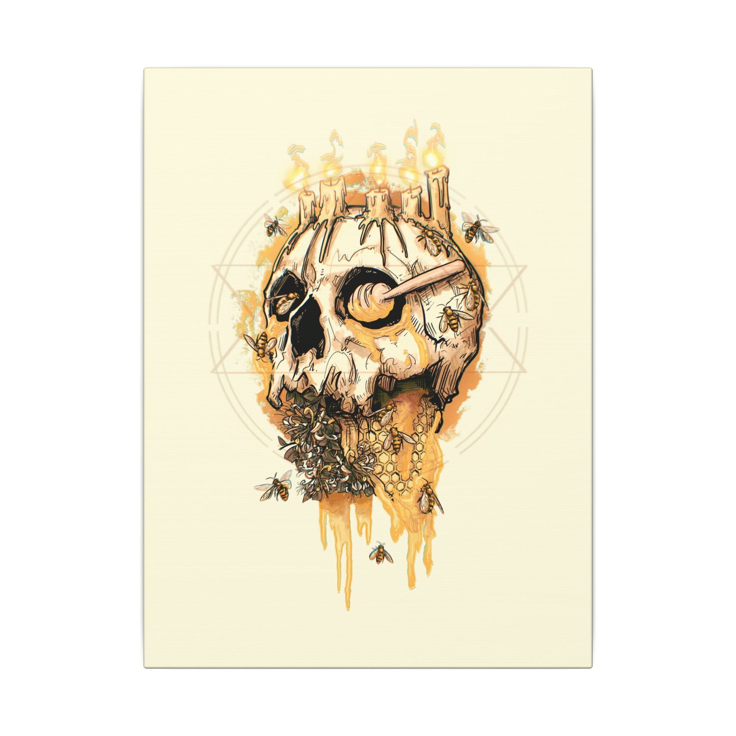 Elemental Skull Honeycore Matte Canvas Stretched