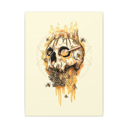 Elemental Skull Honeycore Matte Canvas Stretched