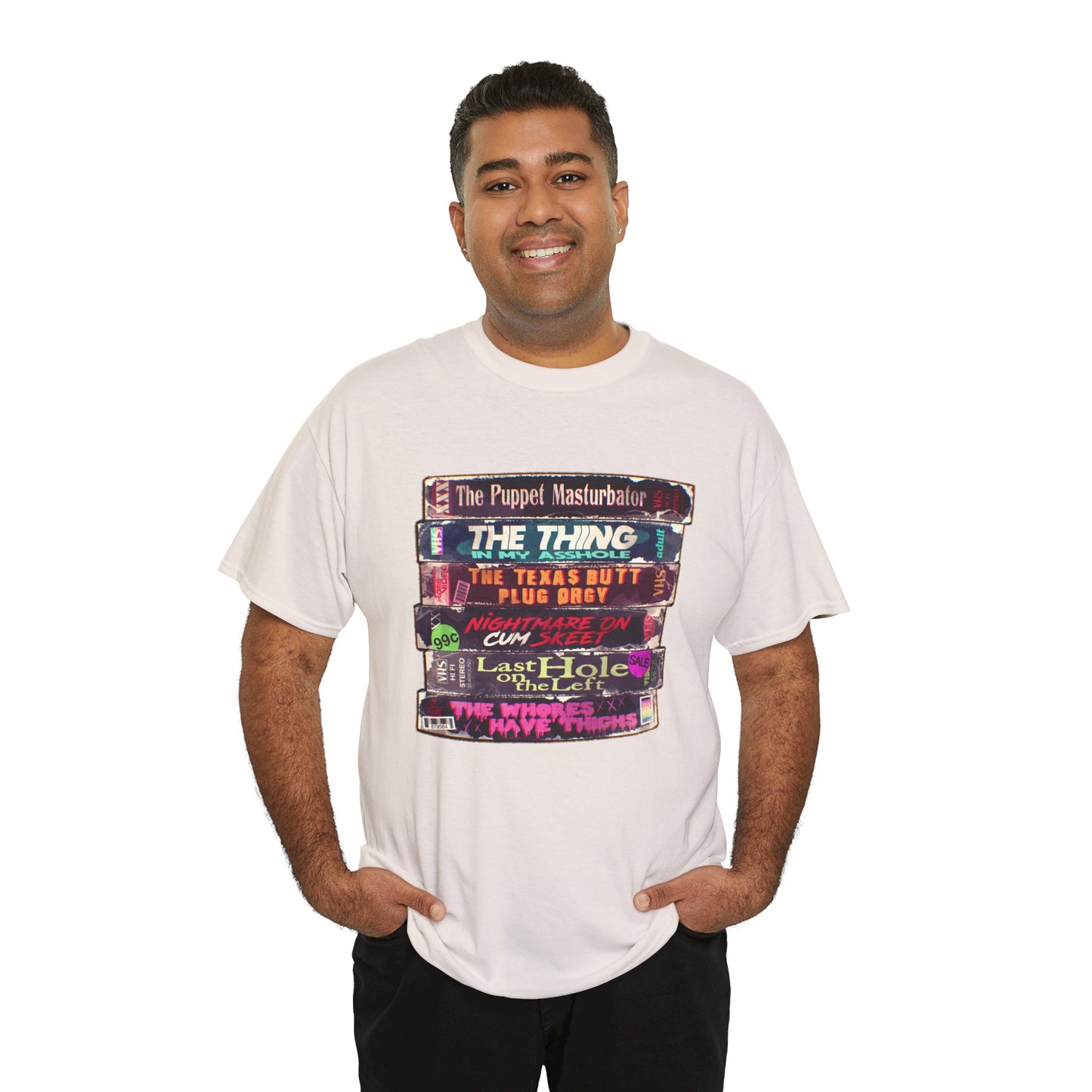 Adult Horror VHS Unisex Heavy Cotton Tee