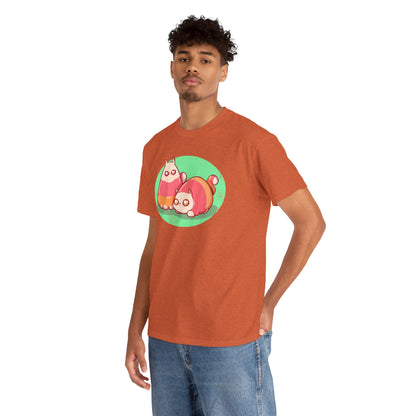 Candy Corn Cats Unisex Heavy Cotton Tee