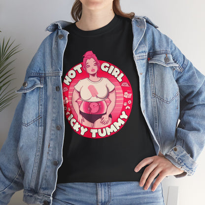 Hot Girl Icky Tummy Unisex Heavy Cotton Tee