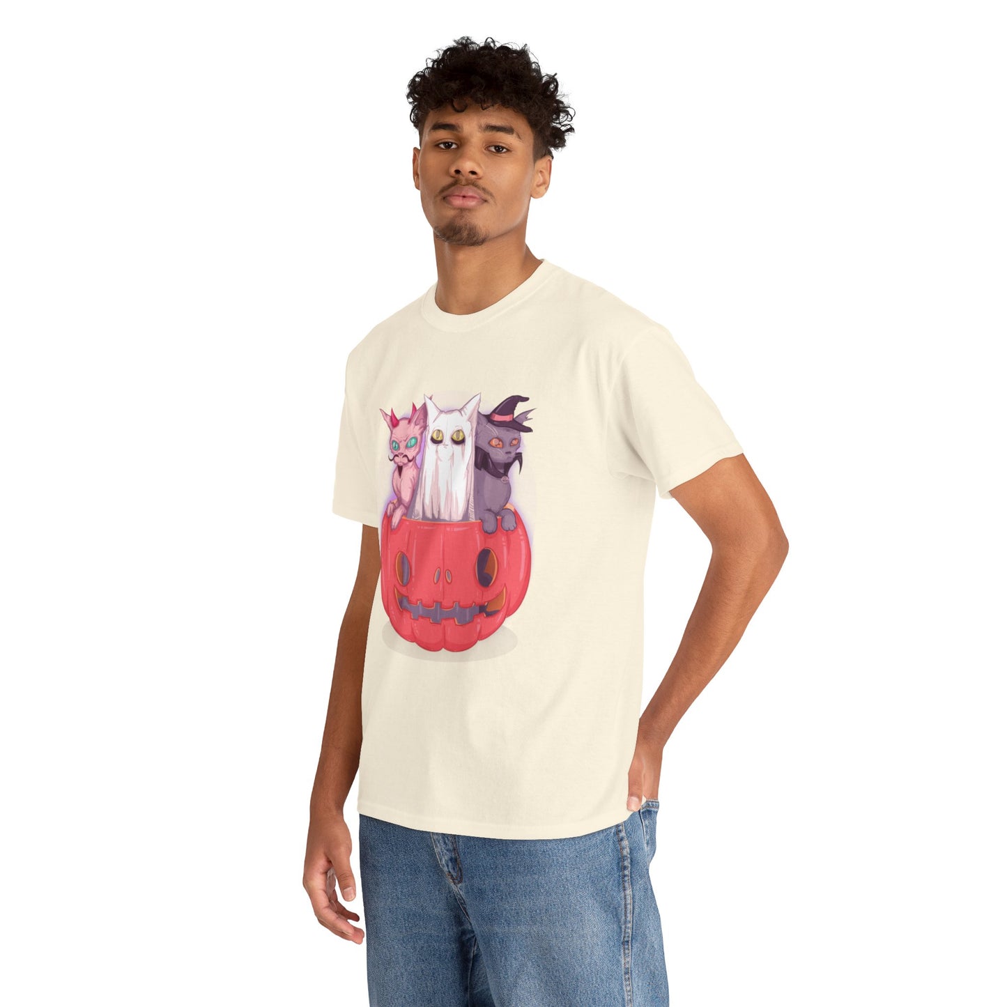 Meow-lloween Unisex Heavy Cotton Tee