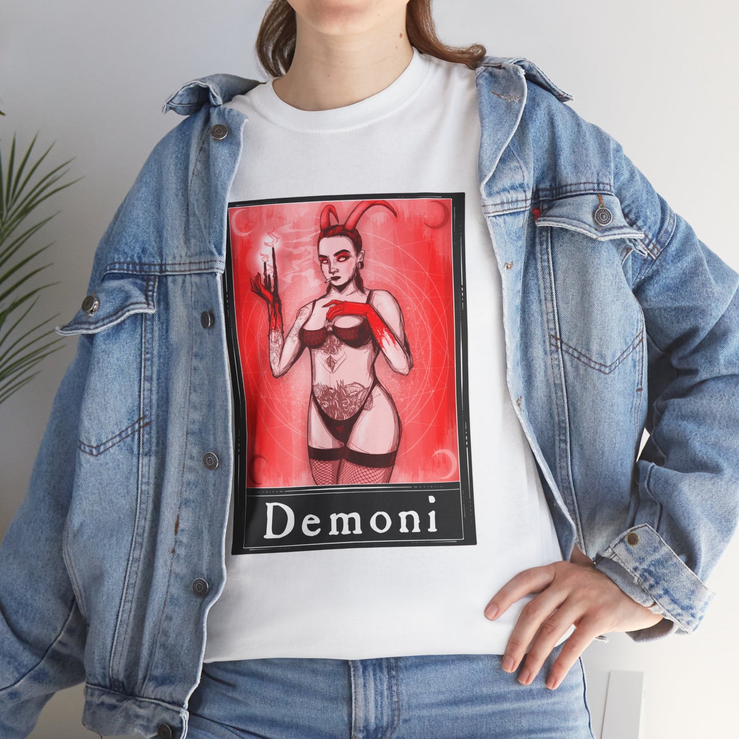 Demoni Tarot (Front & Back Print) Unisex Heavy Cotton Tee