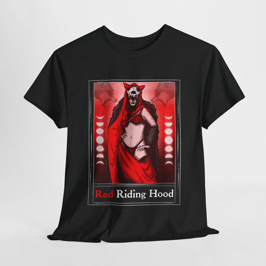 Red Riding Hood Tarot  (Front & Back Print) Unisex Heavy Cotton Tee