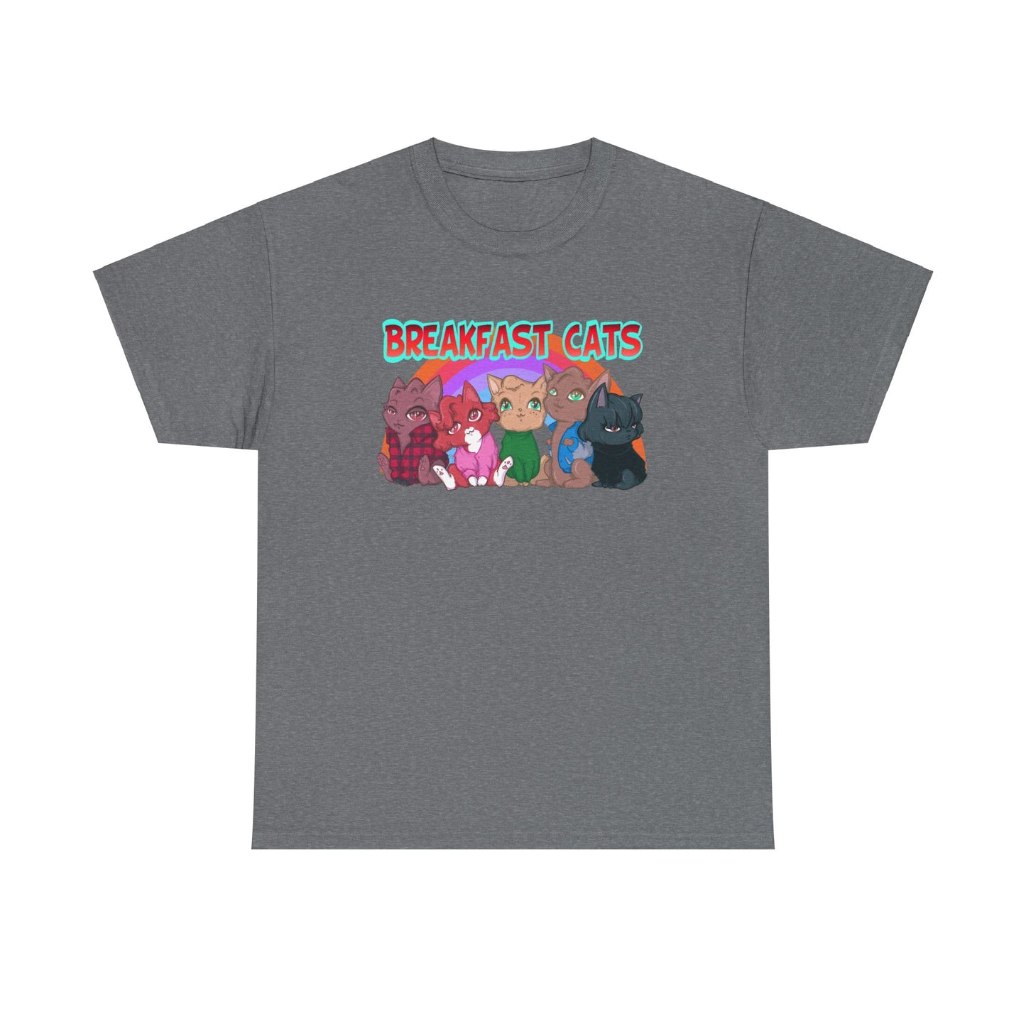 Breakfast Cats Unisex Heavy Cotton Tee