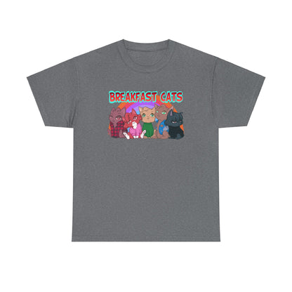 Breakfast Cats Unisex Heavy Cotton Tee