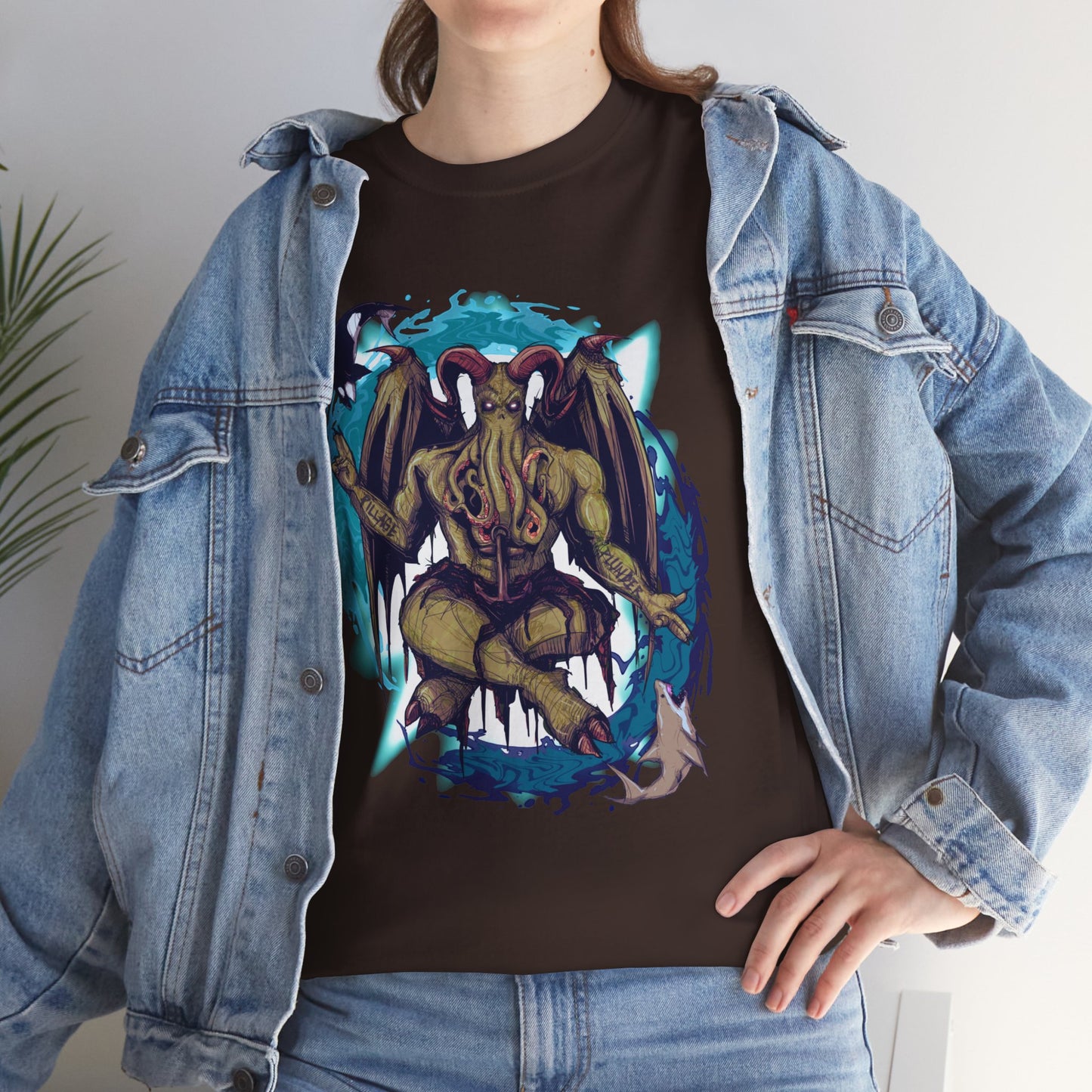 Baphomet Cthulhu Unisex Heavy Cotton Tee