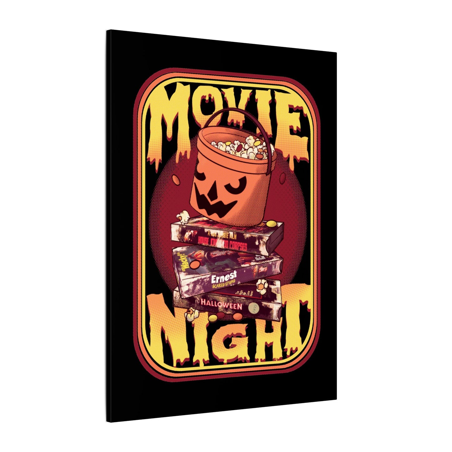 Retro Movie Night Matte Canvas Stretched