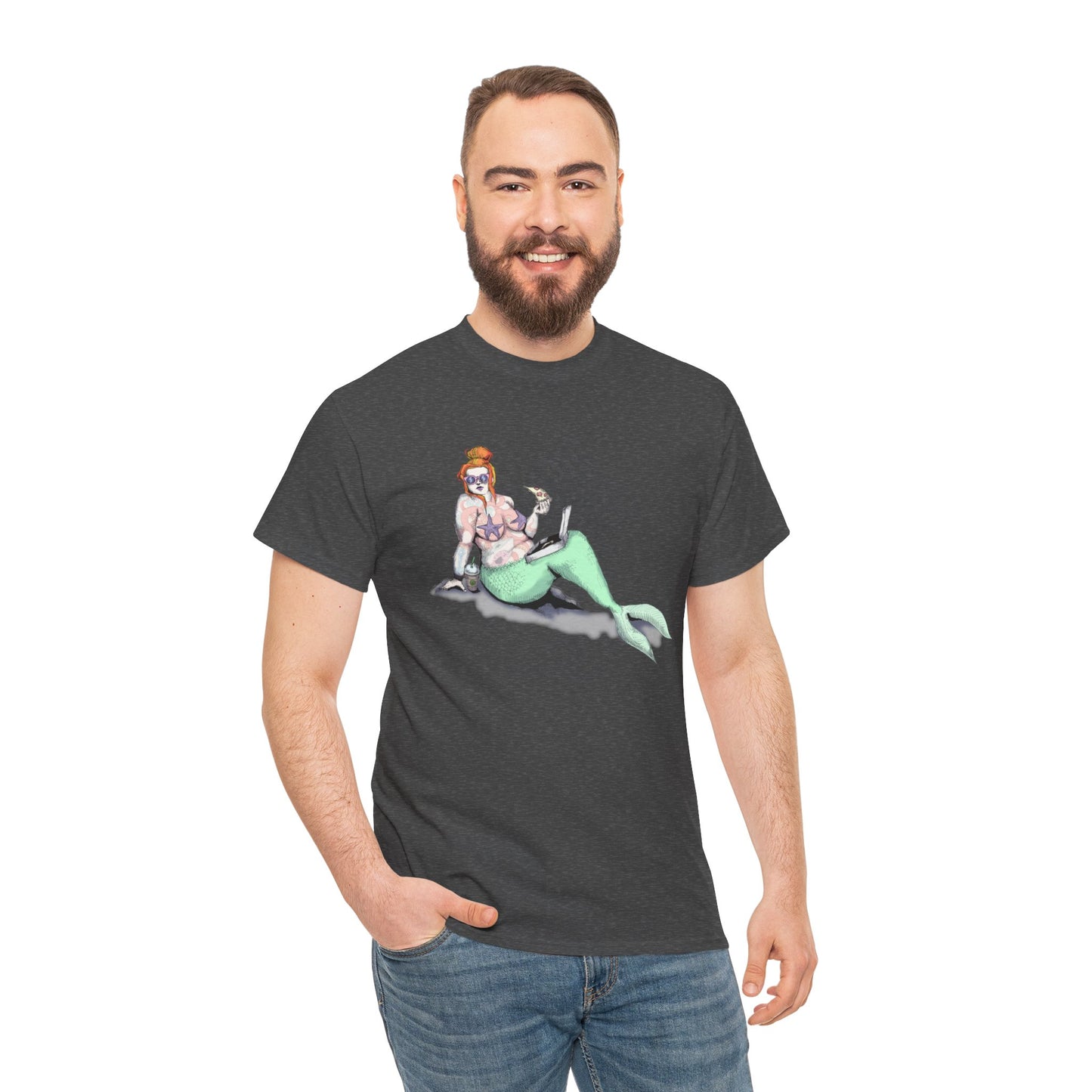 Pizza Mermaid Unisex Heavy Cotton Tee