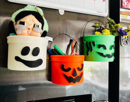 Boo Bucket Storage Fridge Magnet 3D Print