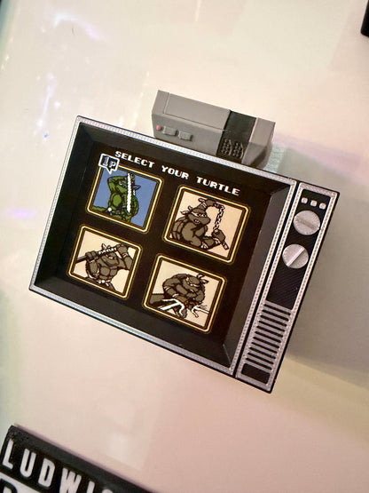 Retro TV Turtle Game With Sound 3D Print Fridge Magnet