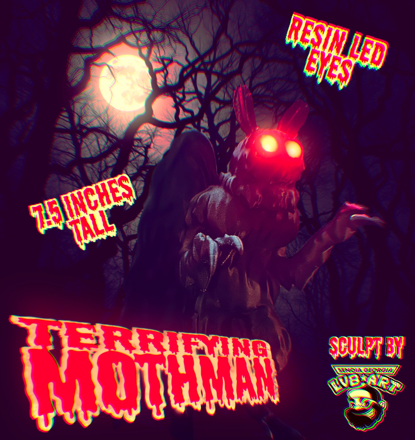 Terrifying Mothman 3D Print Statue