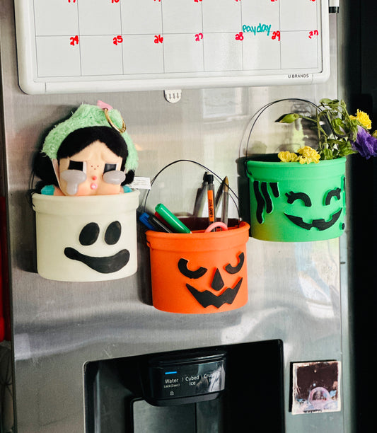 Boo Bucket Storage Fridge Magnet 3D Print