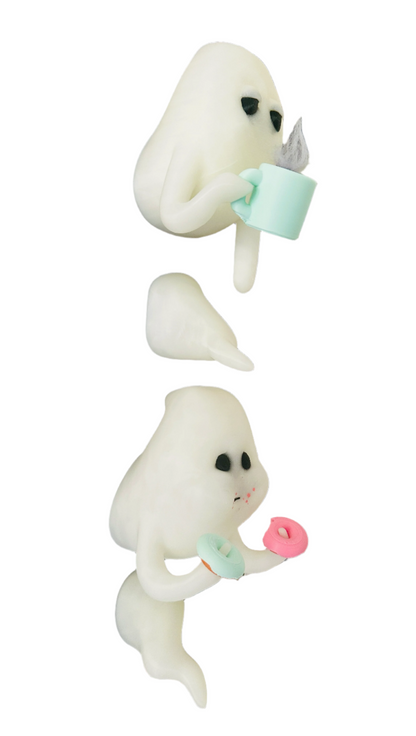 Fridge Frights Glow 3D Print Fridge Magnets (Coffee & Donuts Ghost)