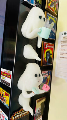 Fridge Frights Glow 3D Print Fridge Magnets (Coffee & Donuts Ghost)