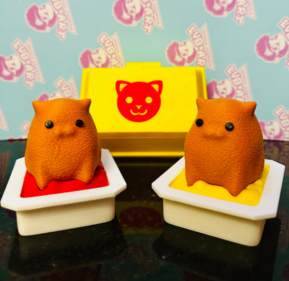 Kitty Nuggets With Container & Sauce 3D Printed Figures