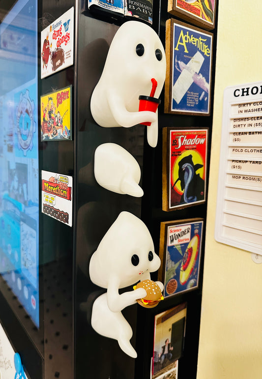 Fridge Frights Glow 3D Print Fridge Magnets (Cheeseburger & Soda Ghost)