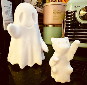 Happy Afterlife Ghost With Cat 3D Print Statue