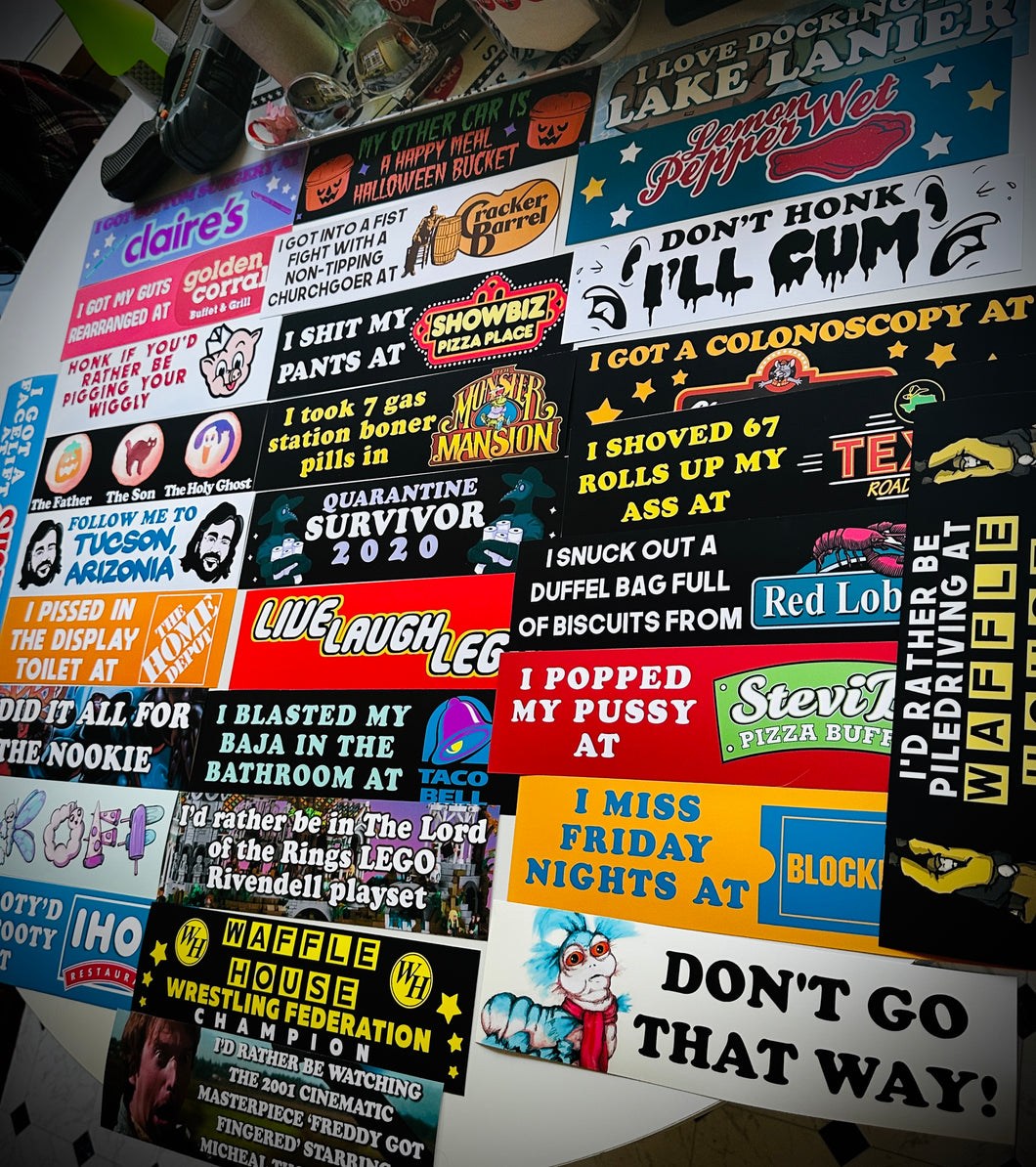 Unhinged Bumper Stickers (30 Sticker Pack)