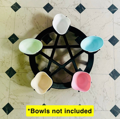 Cat Food Holder Pentagram (Bowls Not Included) 3D Print