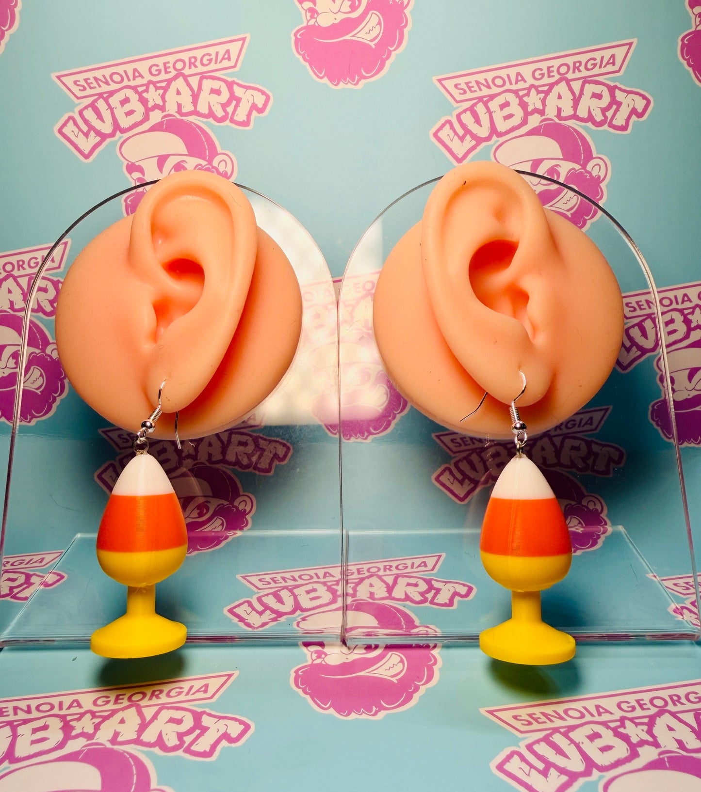 Candy Corn Butt Plug 3D Printed Earrings