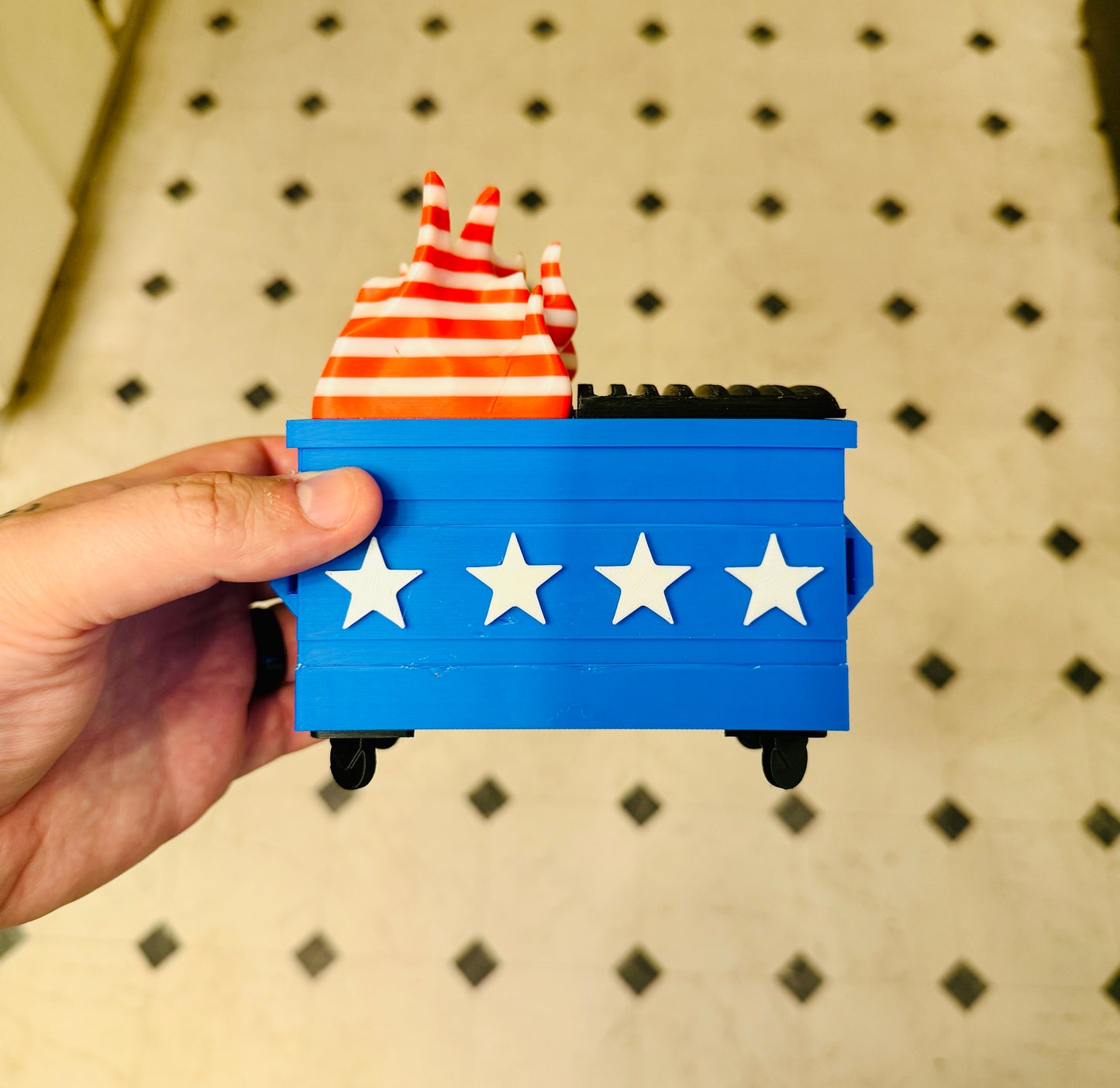 American Dumpster Fire 3D Printed Figure