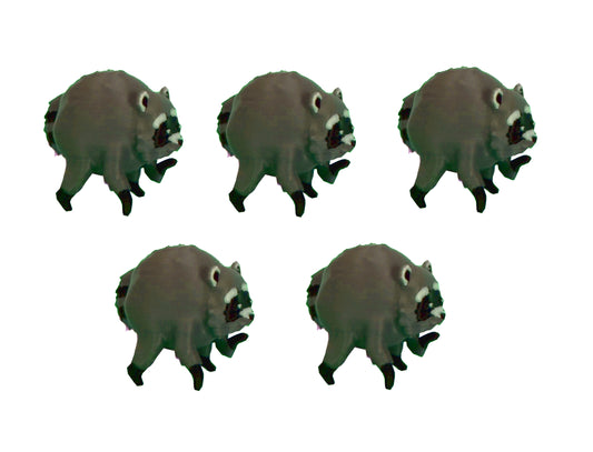Tiny Jimothy Raccoon (5 Pack) 3D Print Small Figure