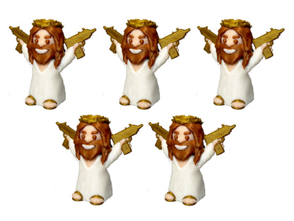 Little Uzi Jesus (5 Pack) GOLD variant 3D Print Small Figure