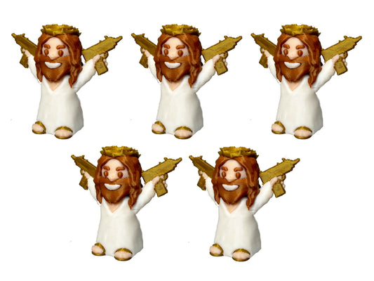 Little Uzi Jesus (5 Pack) GOLD variant 3D Print Small Figure