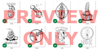 Digital Download: Ludwig Van Bacon Art Coloring Book -Vol 3, Peens & Vagenes