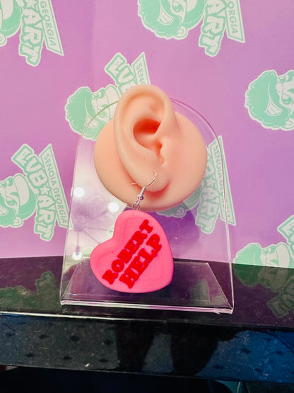 Marcus Worm Conversation Heart Earrings 3D Printed