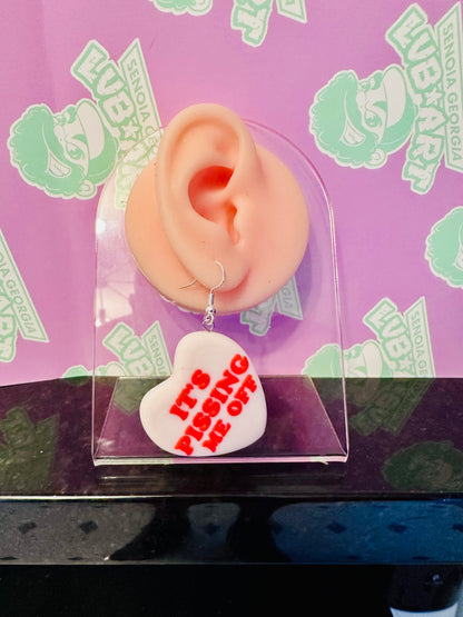 Marcus Worm Conversation Heart Earrings 3D Printed